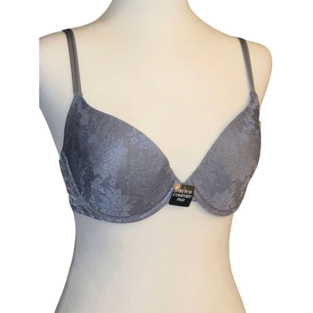 Ellen Tracy 59307 Womens Size 34D Grey Floral Bra